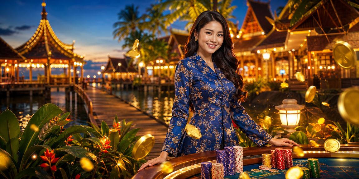 Suasana hiburan kasino di Sarawak dengan pengunjung berpakaian baju kurung